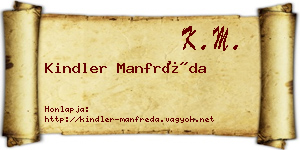 Kindler Manfréda névjegykártya
